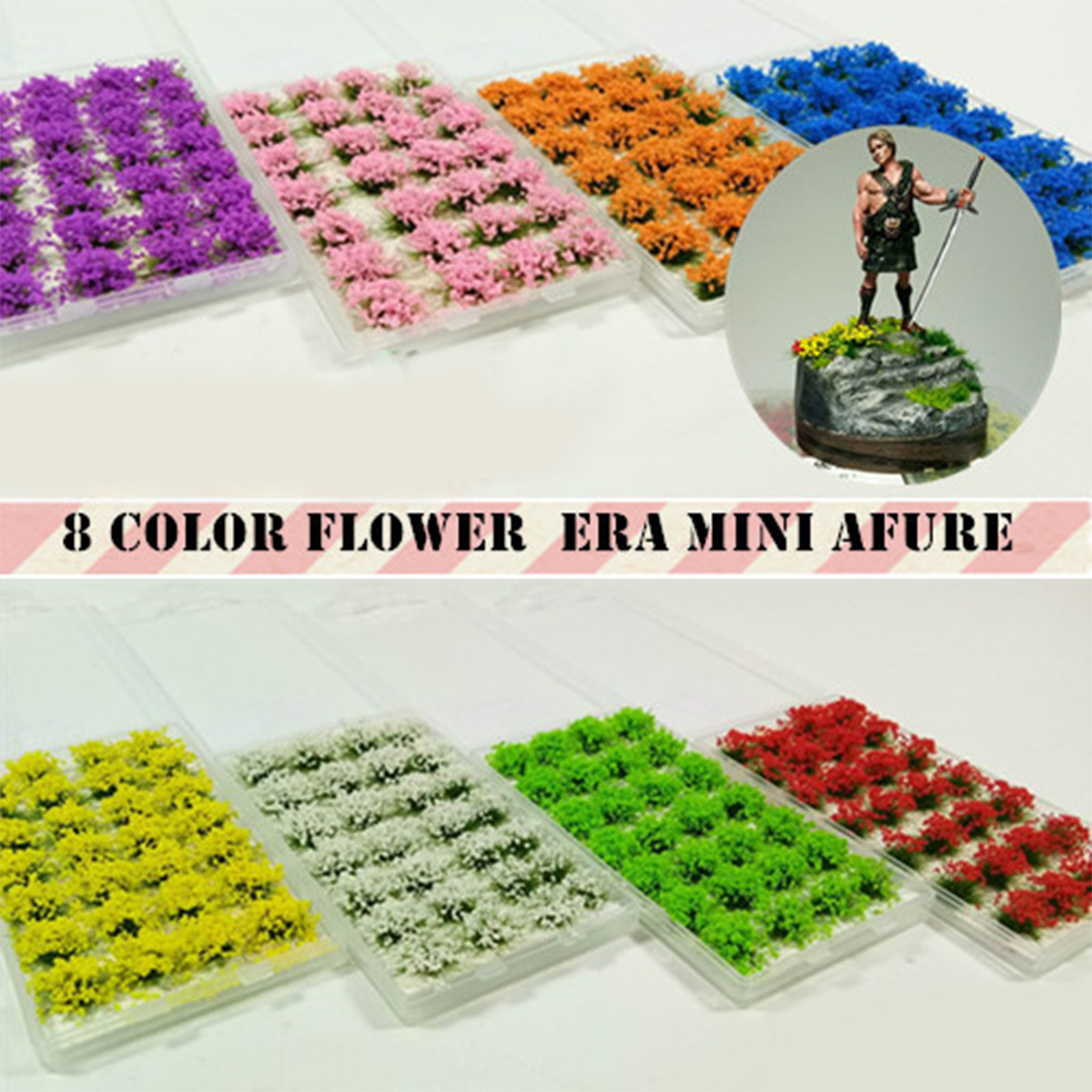 Mini modello di scena di fiori a grappolo di fiori di simulazione fai-da-te per accessori modello da tavolo in sabbia in scala 1:35/1:48/1:72/1:87