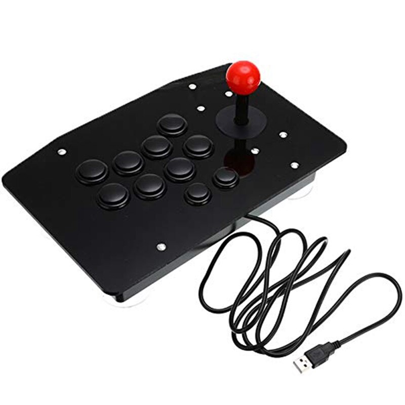 AMS-Arcade Joystick Fighting Stick Acrylic Wired Usb Gaming Controller Gamepad Video Game for PC Desktop