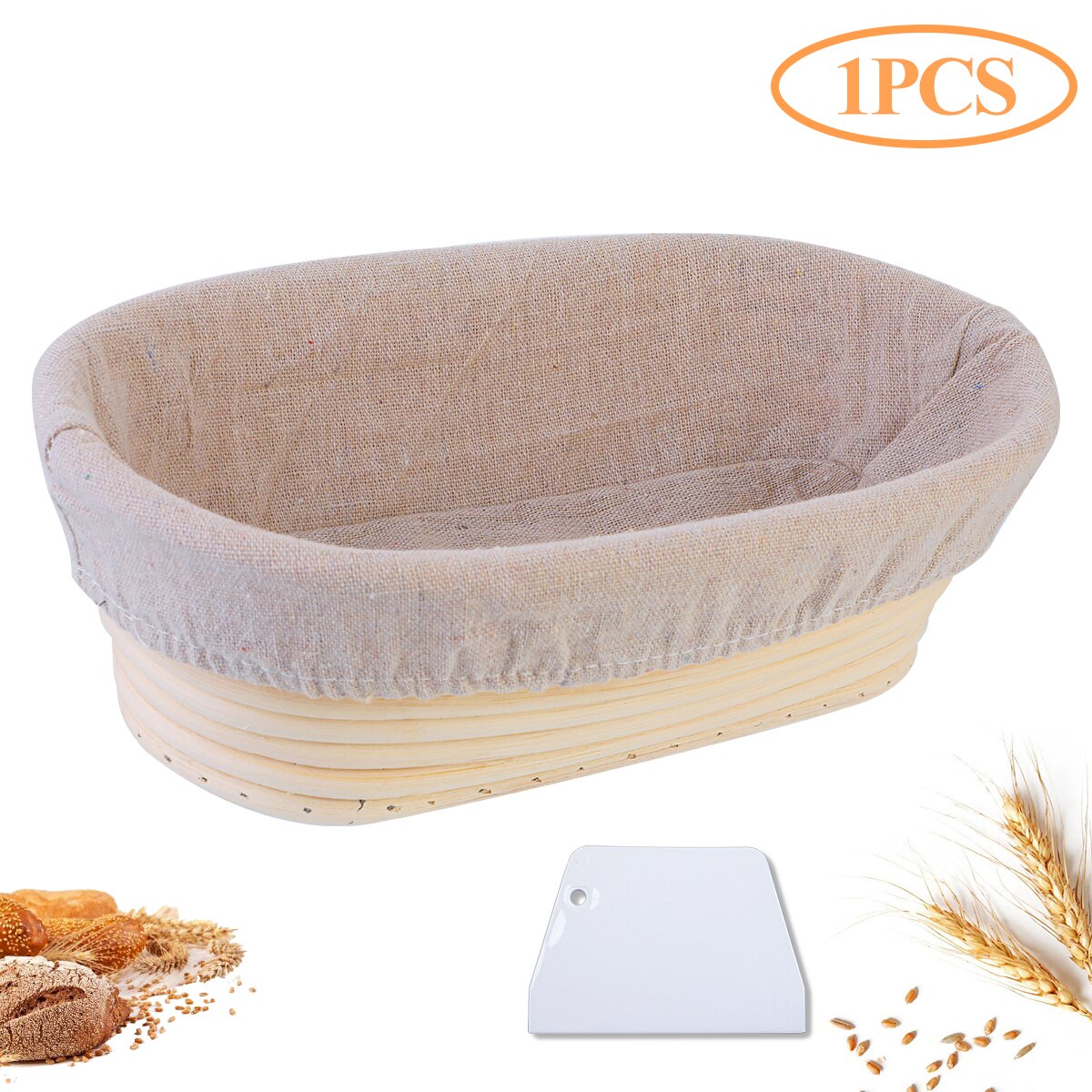 Oval/Round Rattan Bread Proofing Basket With Cover Sourdough Proving Basket Bread Rising Baskets Bakery/Cafe Sales: 1pcs 25x15x8cm