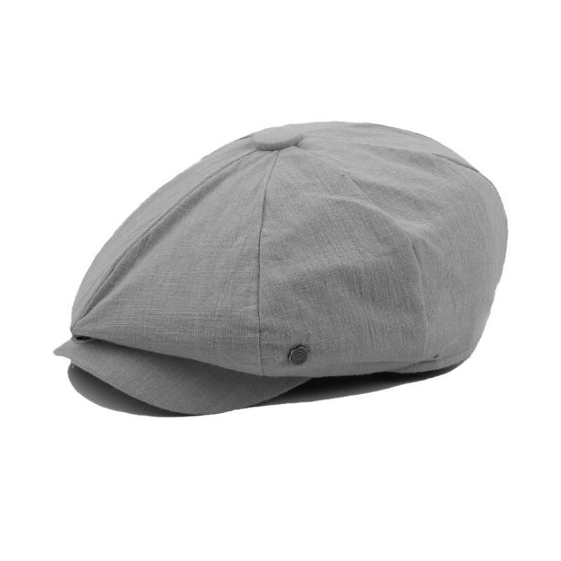 Gorro estilo británico para hombre, gorra de algodón Ascot, caqui, Retro octogonal plana, para Otoño e Invierno: Gris