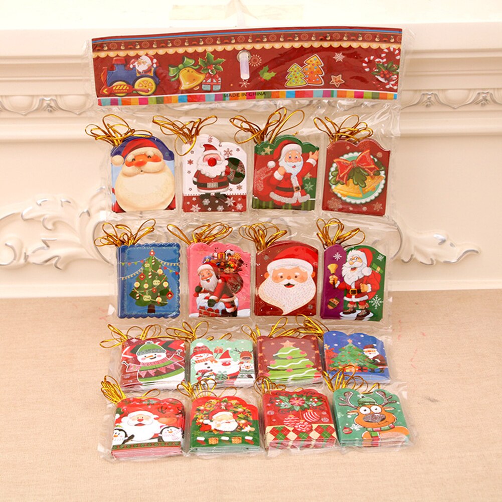 128pcs Merry Christmas Greeting Cards Kids Mini Xmas Greeting Cards Year Postcard Card Xmas Party