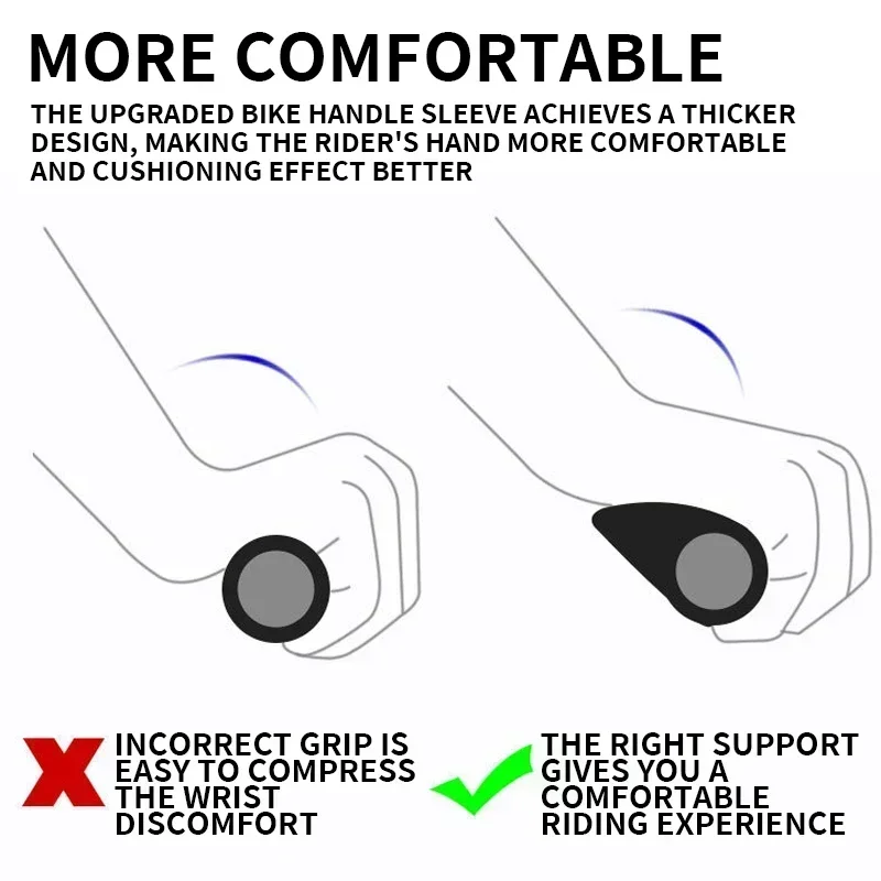 BUCKLOS-empuñadura de manillar de bicicleta, ergonómico, antideslizante, cubierta de mango, empuñaduras de goma de aleación de aluminio, accesorios para bicicleta de montaña