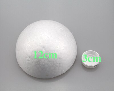 2-30cm de diamètre blanc demi rond solide polystyrène polystyrène polystyrène mousse boules pour enfants/enfants bricolage à la main/matériaux de décoration: 12cn 2pcs