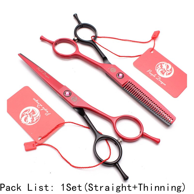 5.5" 15.5cm Red&Black Cutting Scissors Thinning Shears Pet Scissors Dog Grooming Scissors Animal Scissors Set Z1012: Z1012 Hong D 5.5N