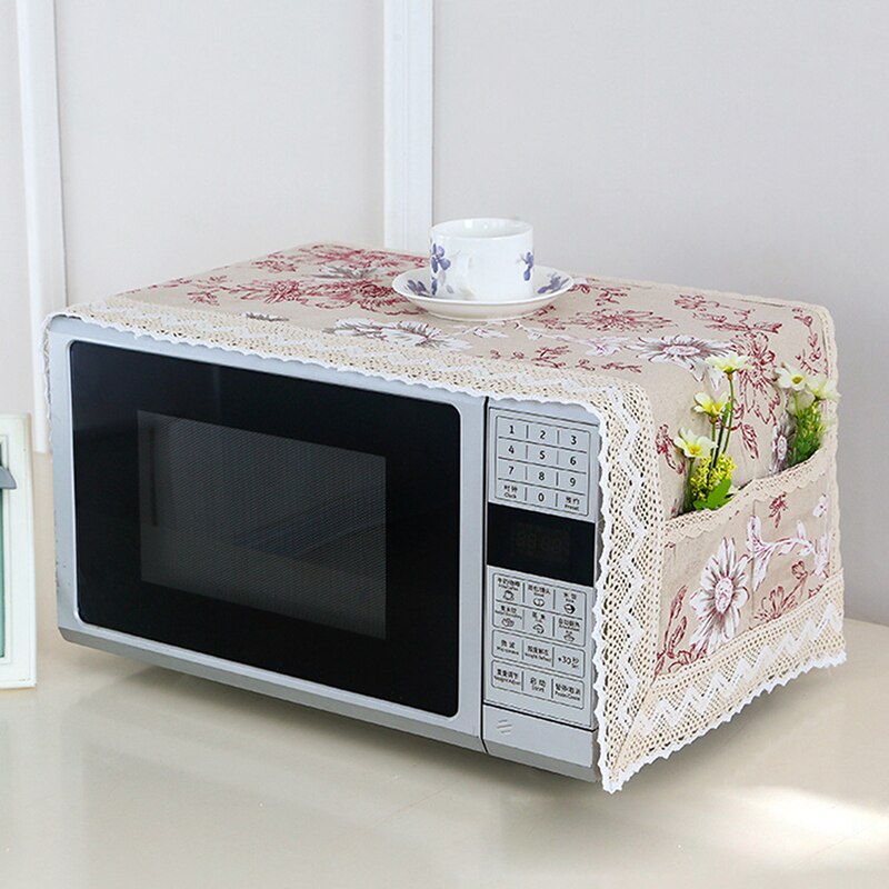 1pc Microwave Cover Microwave Oven Hood Oil Dust Cover With Storage Bag Kitchen Accessories Supplies Home Decoration