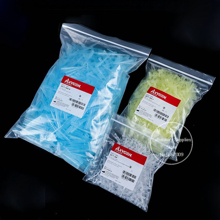 1000pcs Lab 10ul 200ul 1000ul Axygen Clear Pipet Tips Nonpyrogenic and Certified To Be RNase-/DNase-free