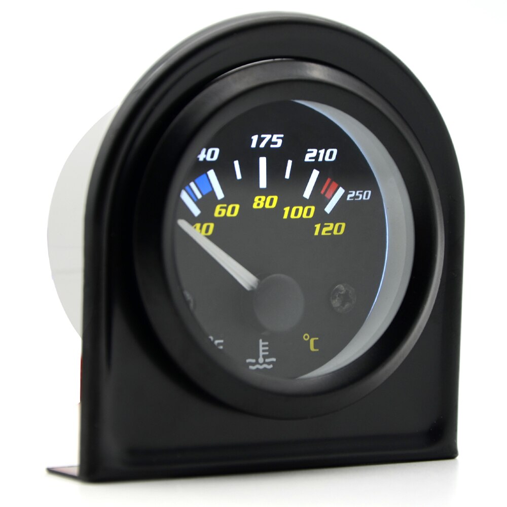 2Inch 52Mm Universele Auto Dual Analoge Water Temperatuur Temp Gauge 40-120C/100-250F Witte Led