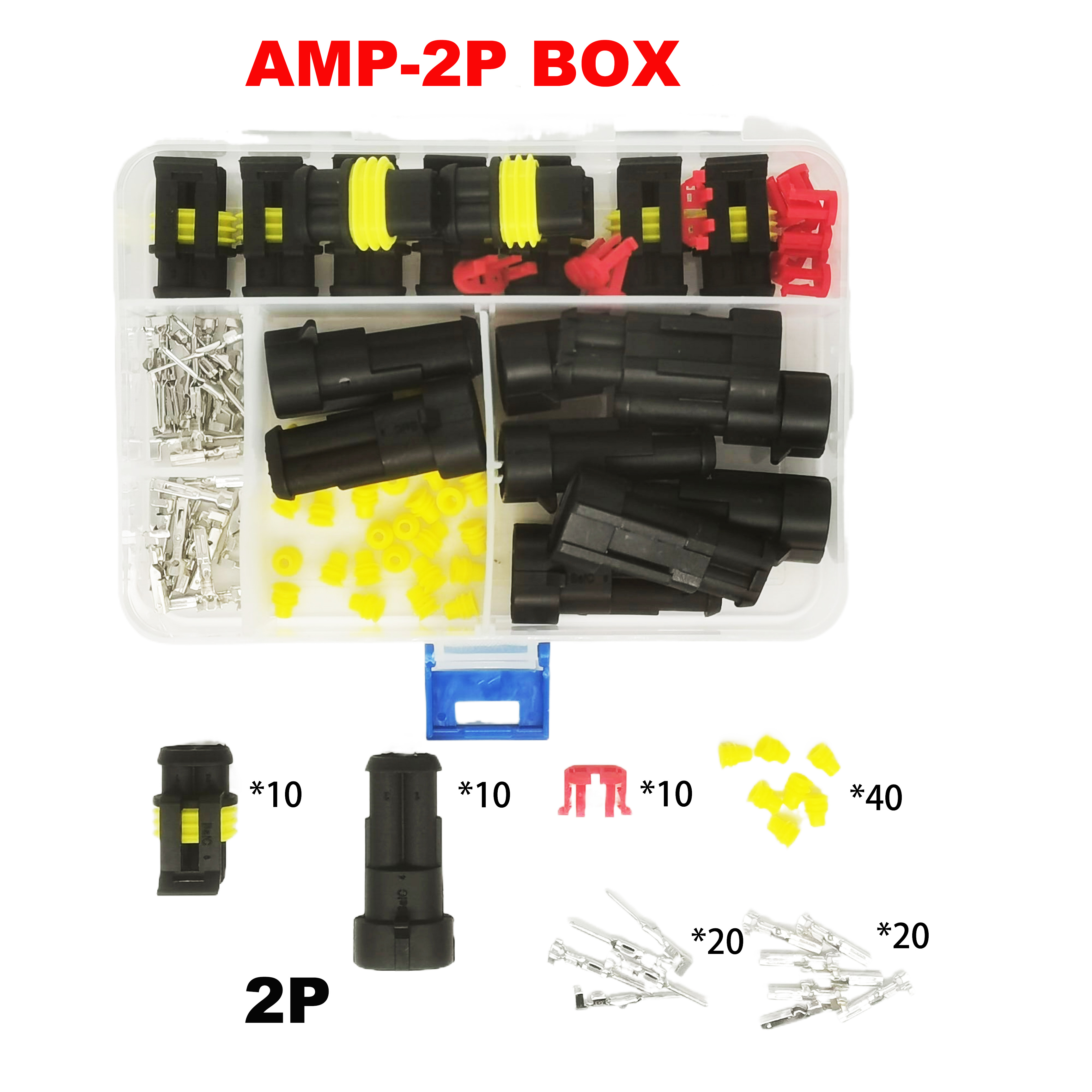 Wasserdichtes steckverbinder-set für kfz-kabel 6 schnellverbinder 3 elektrische verkabelung im auto 5 autodichtungsbuchse 2 1 4 pin-stecker-set: Gold