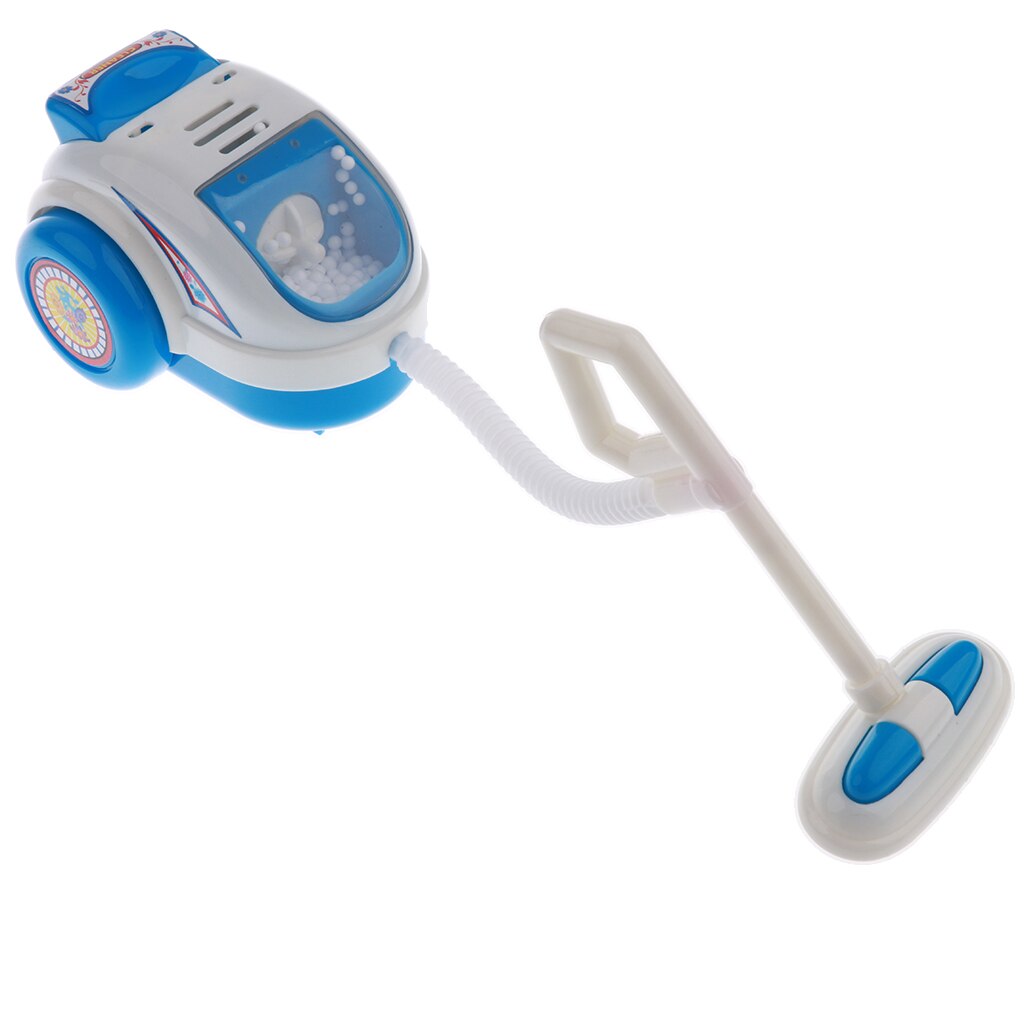 Mini aspirador electrodoméstico (funciona con pilas AA) para niños, juguetes para juego de imitación, color azul