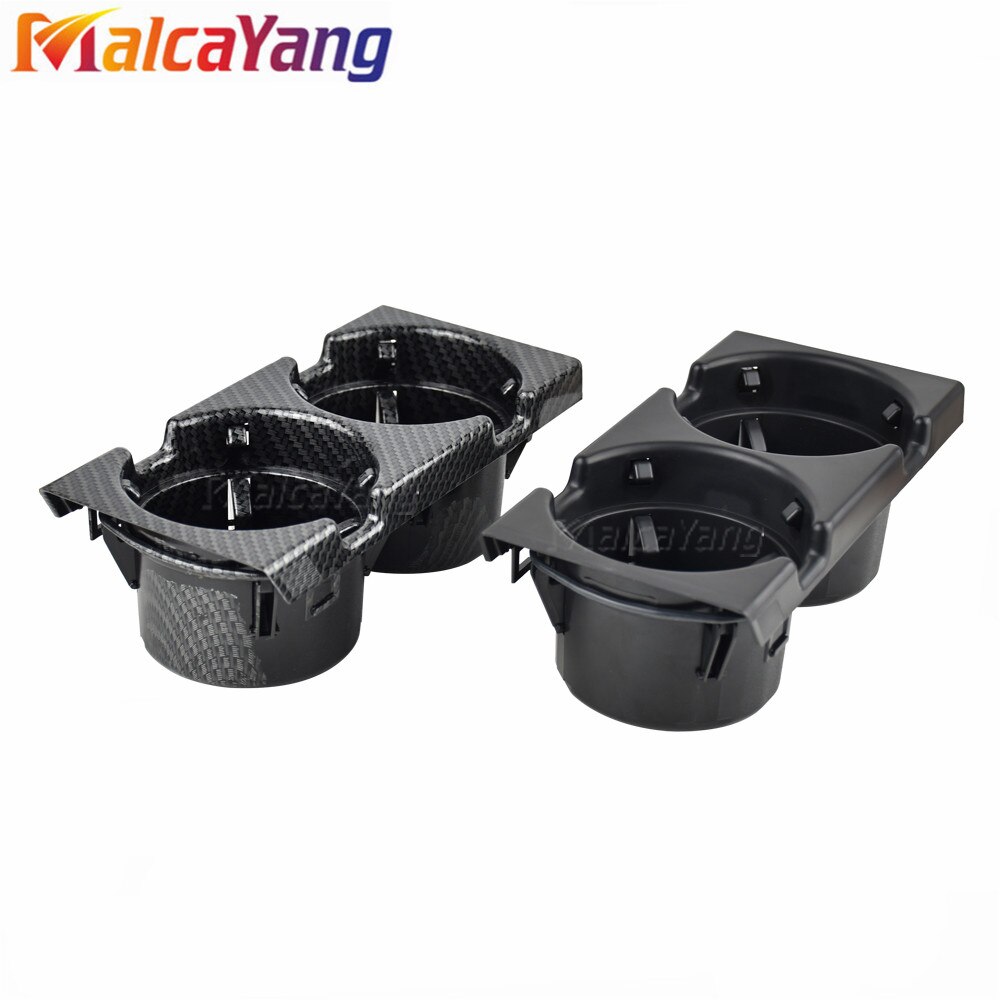 Portavasos de consola central delantera para coche, soporte de bebidas de doble orificio negro/carbono 51168217953 51168217957 para BMW E46 3SERIES 1999-2006