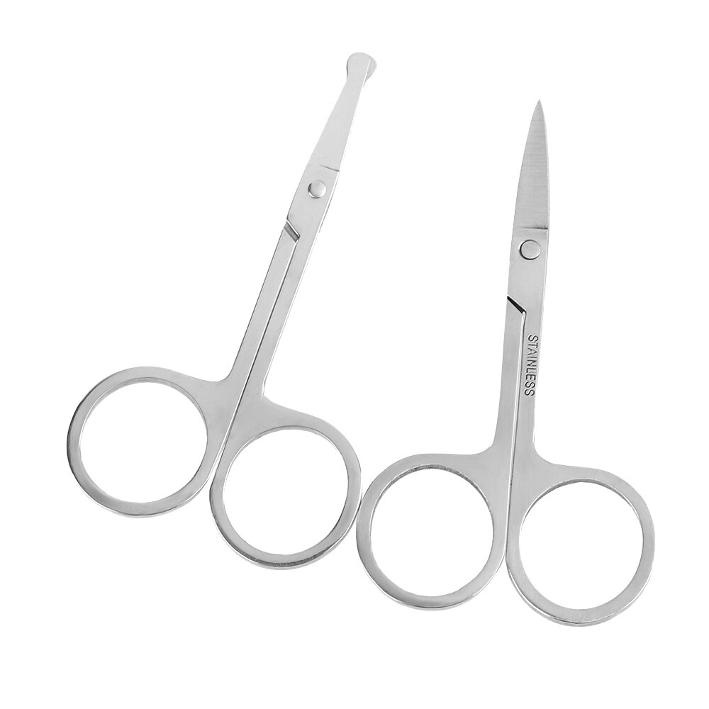 Tijeras de maquillaje de acero inoxidable de 1/2 Uds. Para recortar el pelo de la nariz herramientas para quitar el pelo de la ceja
