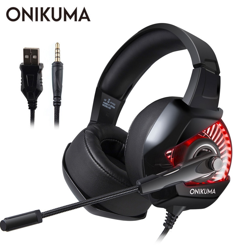Onikuma gaming headset casque pc gamer bass stereo hoofdtelefoon met microfoon voor  ps4 gamepad xbox one computer laptop