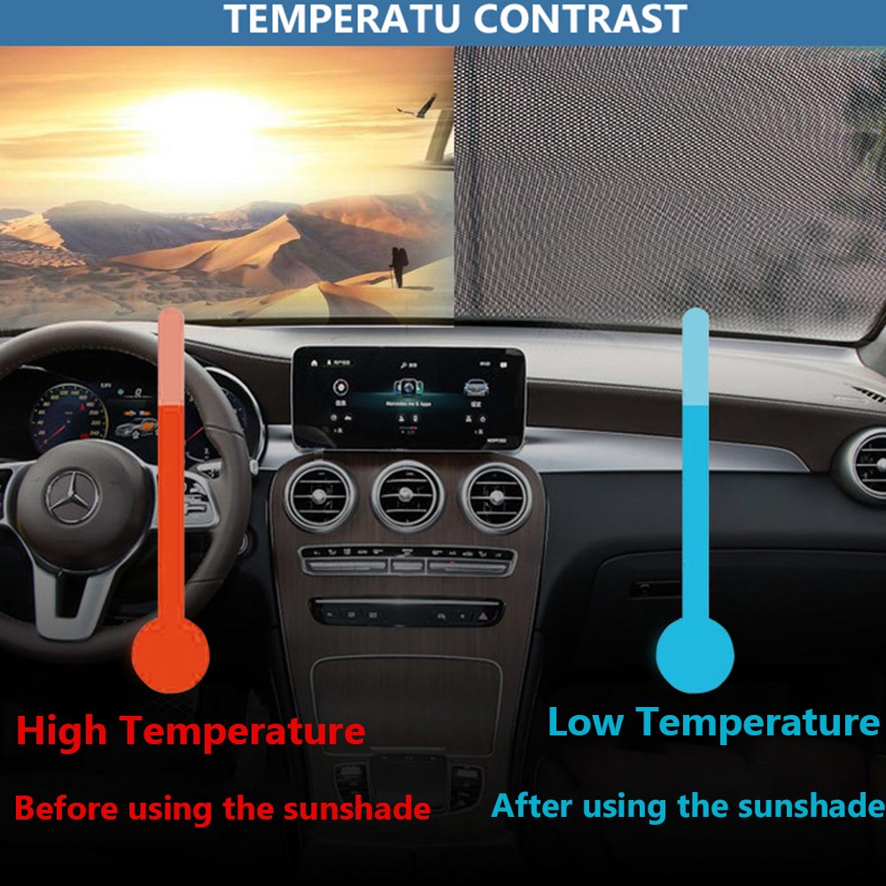 Automobile Automatic Roller Blind Sunshade Front Car Interior Retractable Windshield Shade Visor SUV Window Folding Block Cover