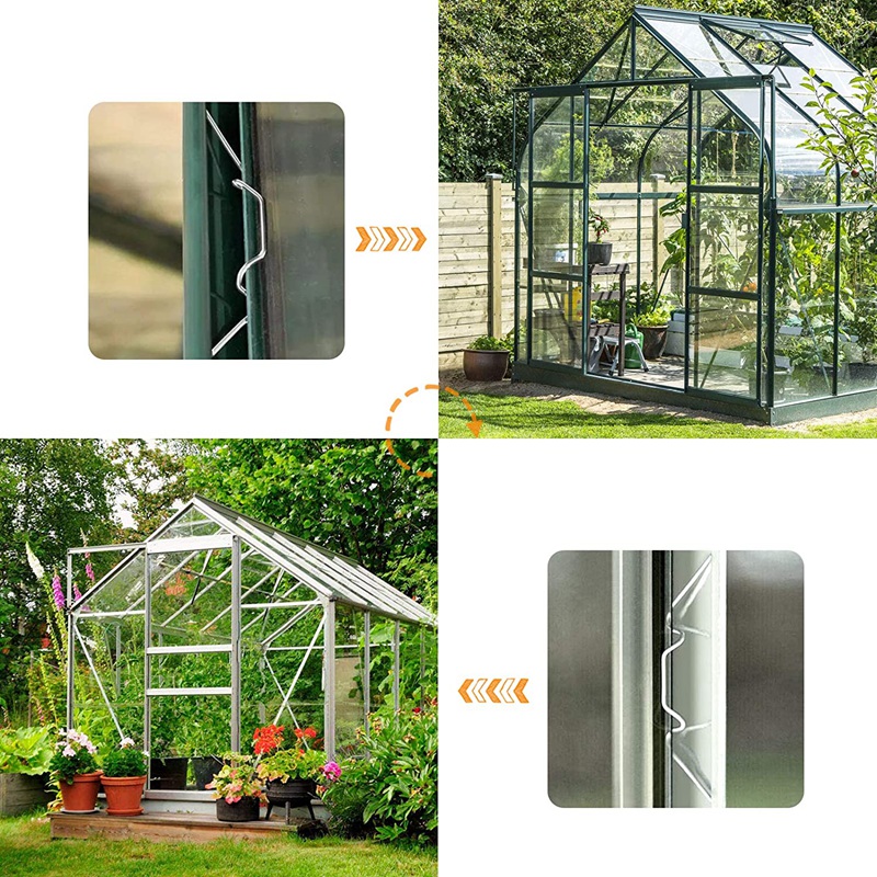 240Pcs Greenhouse Repair Kit Include 60 Glazing Clips W Wire Clips 60 Z Overlap Clips And 60 Greenhouse Nuts And Bolts A