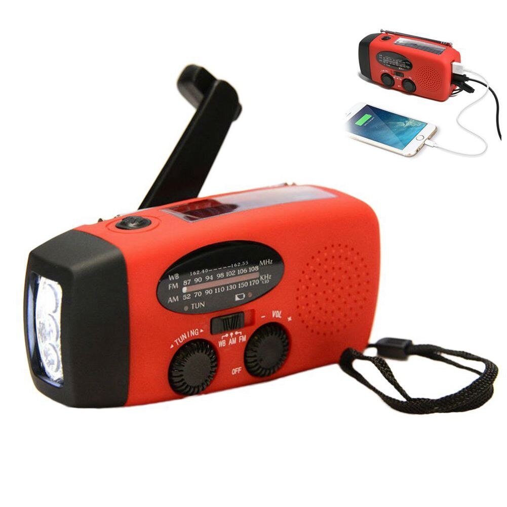 HFES nouvelle Dynamo à manivelle solaire multifonctionnelle auto-alimenté AM/FM/NOAA utilisation de la Radio météo comme lampe de poche LED d'urgence et Pow