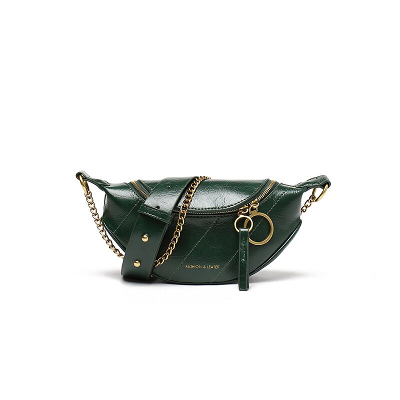 Lingge Borduurgaren Borst Tas Voor Vrouwen Schoudertassen Chains Pu Messenger Bags Mini Effen Kleur Dame Schoudertas: Groen