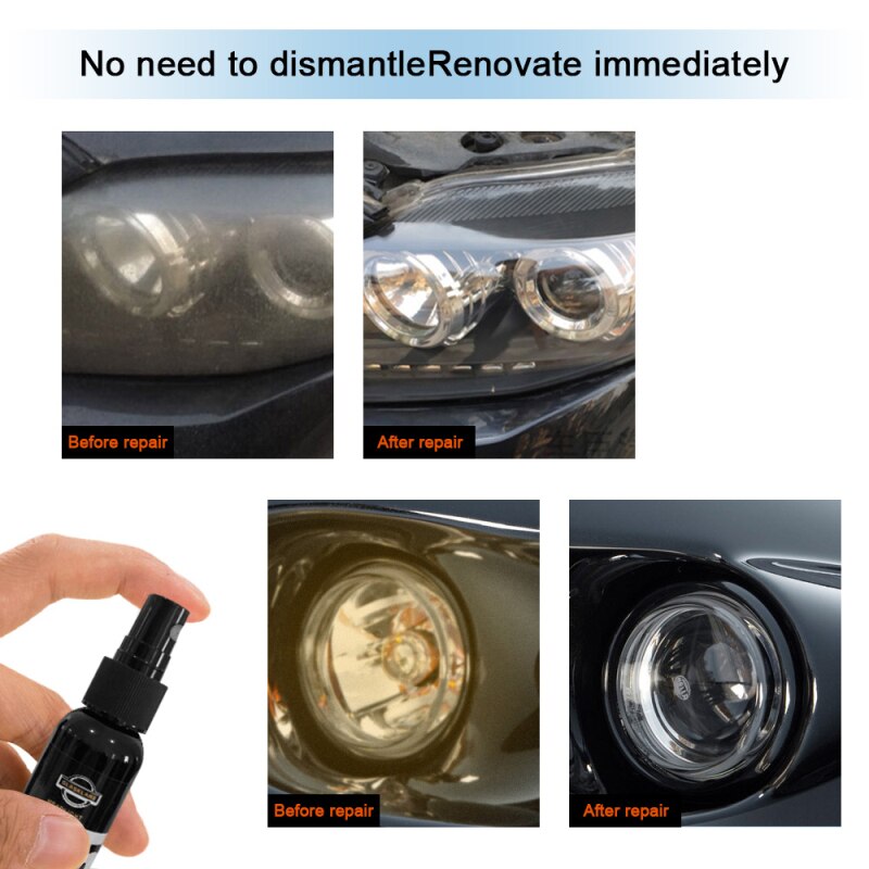50/30ml Car Headlight Repair Agent H5 Headlight Restoration Oxidation Liquid Auto Headlight Polishing Anti-scratch Maintenance