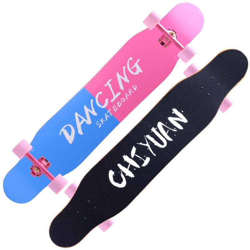Standard Longboard Skateboards for Beginners Kick Skate Board Maple wood dance board road travel brush street 118cm: I