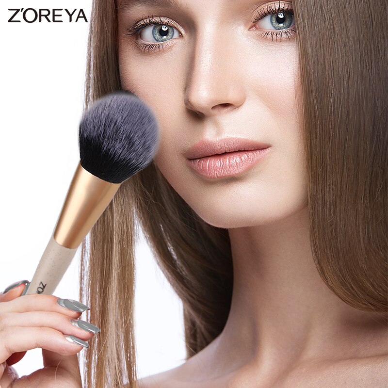 ZOREYA-Juego de brochas de maquillaje, 16 piezas, brochas de maquillaje Premium, brochas de base en polvo, ventilador, sombra de ojos, brocha de mezcla,