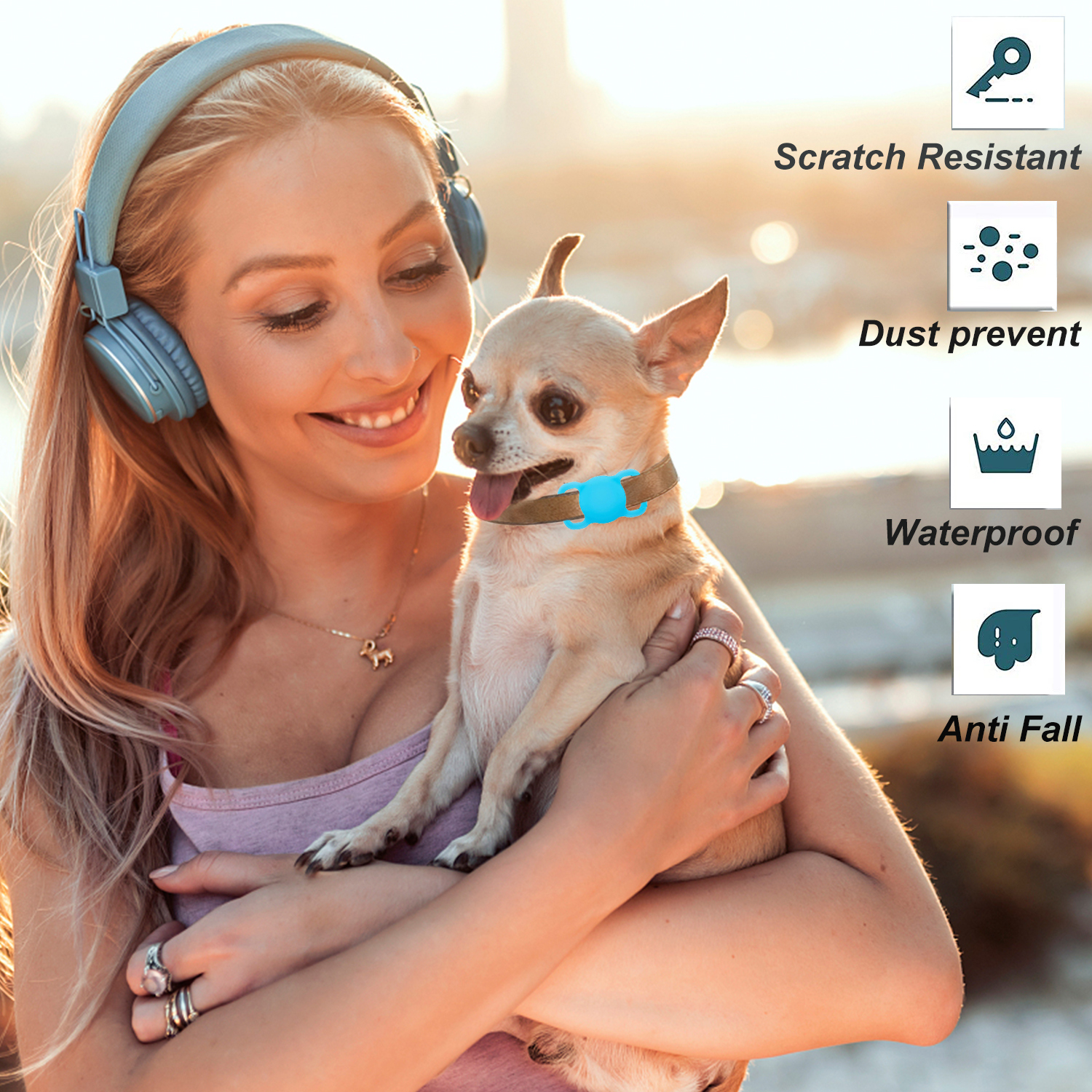 Zimfanqi Airtag Case Halsband Lichtgevende Voor Honden Pet Kids Ouderen Tracker En Bagage Tassen Finder, 2 Pack