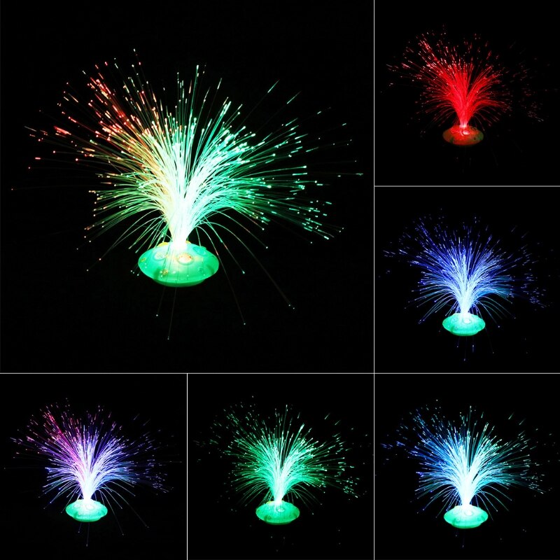 Glasvezel licht kleurrijke led feestlamp nacht batterij huisdecoratie bruiloft  y4ud