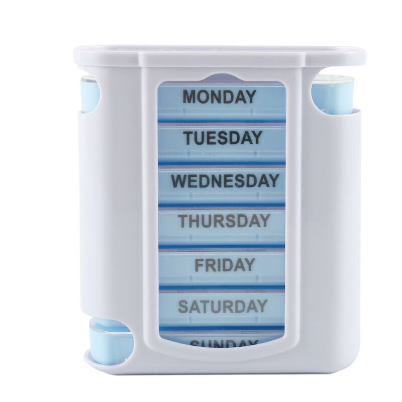 7 Days A Week /A Week 28 Compartments Portable Drawer Moisture-proof Plastic Pill Box Essential for Home Travel: B