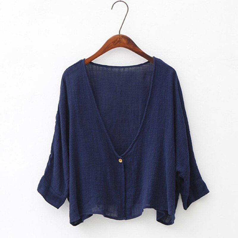 Delle donne Del Manicotto Del Blocco Cardigan Scialle Magliette E Camicette di Estate Della Camicia di Autunno Del Cotone di Lino Sottile Morbido Anti UV Protezione Solare del Bicchierino-manicotto Allentato Mantello Giubbotti cappotto