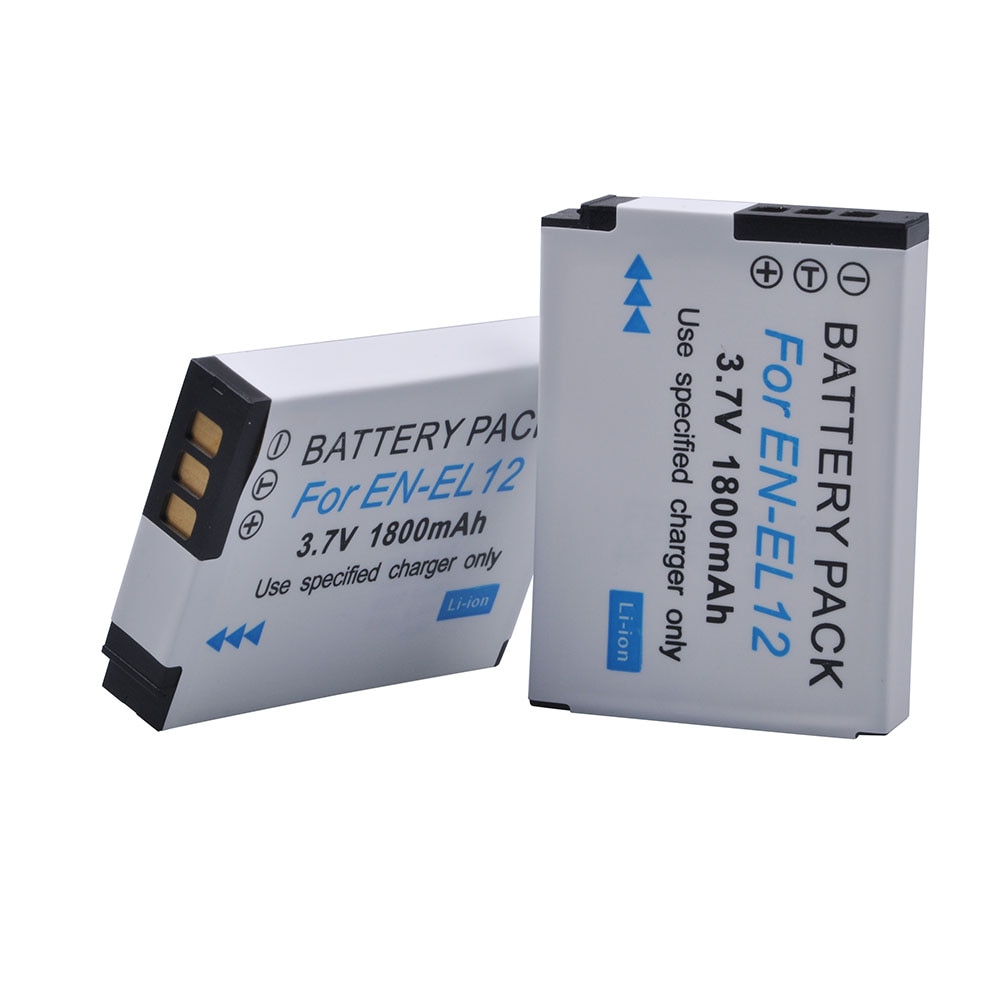 2 Pz ENEL12 EN-EL12 Batteria per Nikon Coolpix A900 AW130 AW120 S9900 S9500 W300 S9700 S9600 S6000 S9100 S8200 AW110 S9400 fotocamera