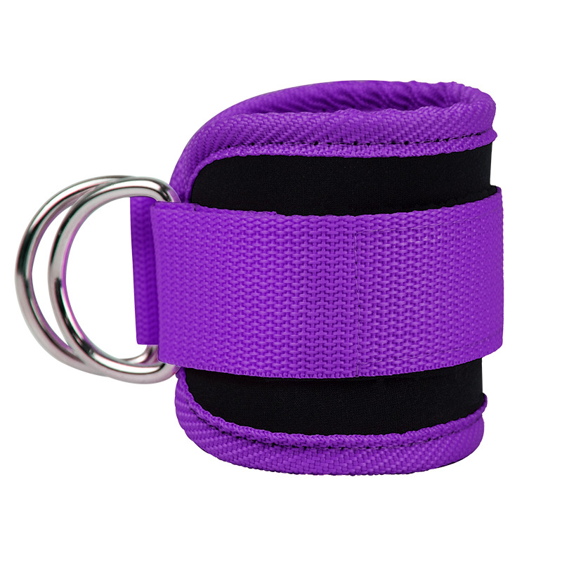 Correas de tobillo para gimnasio, puños acolchados de neopreno ajustables con doble anillo en D, soporte de entrenamiento para piernas y peso del tobillo, abductores de seguridad deportivos: Rojo