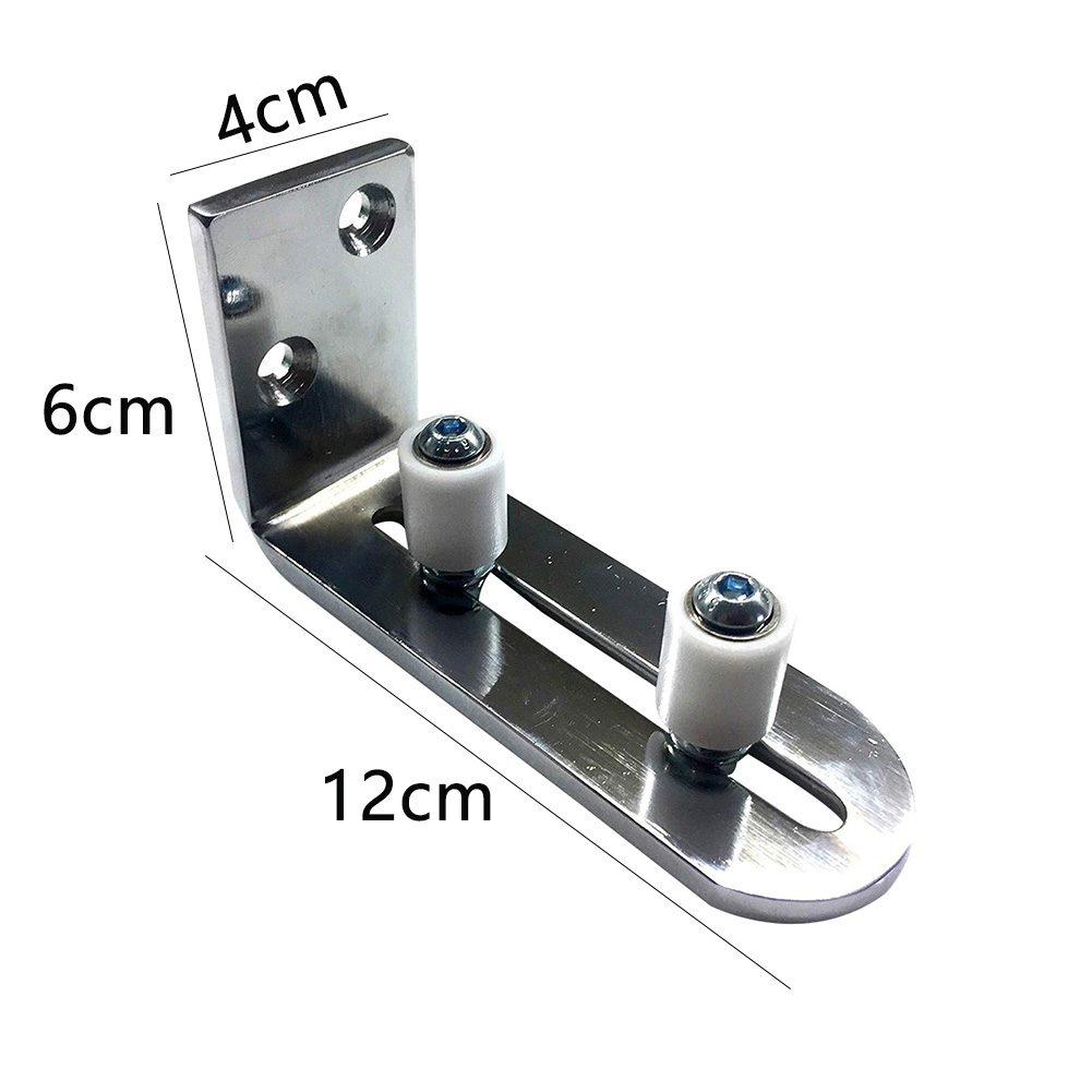 1 stuks onderste geleider schuifdeur gereedschap, zwart stalen hardware glijdende schuur deur bodem muur mount vloergeleider met schroeven, vloergeleider voor schuifdeuren