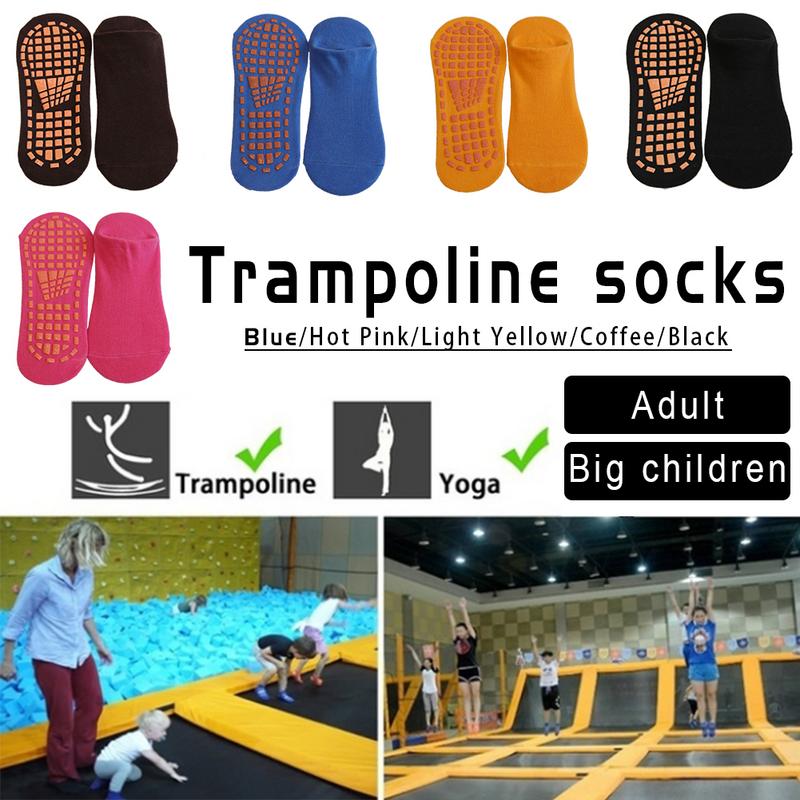 Calcetines antideslizantes para adultos y niños de 5 a 12 años, para Pilates, Ballet, con buen agarre, de algodón, trampolín,