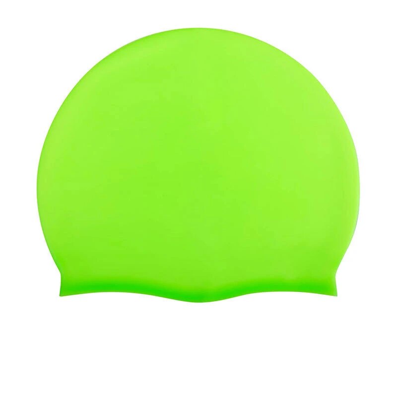 Badekappe, Silikon, wasserdicht, für Männer, Frauen, Erwachsene, freundlicher, langes Haar, Poolkappen, Tauchen, Schwimmausrügestochen, elastische Kappen: Grün