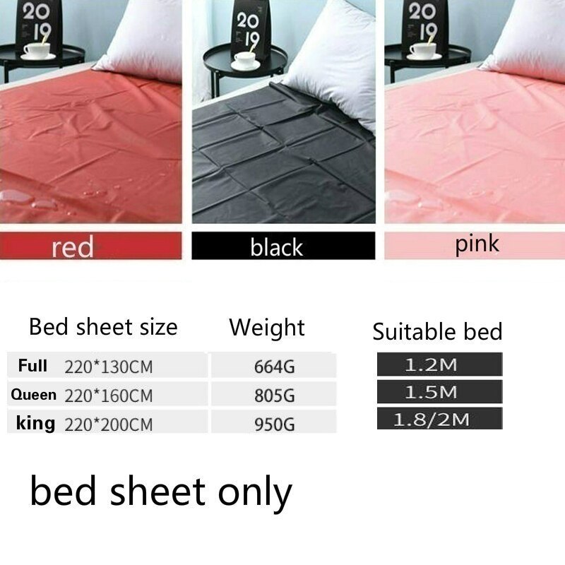 Draps de lit en plastique PVC pour adultes, couverture de matelas de jeu Sexy, imperméable et hypoallergénique, draps de literie complets pour reine et roi,