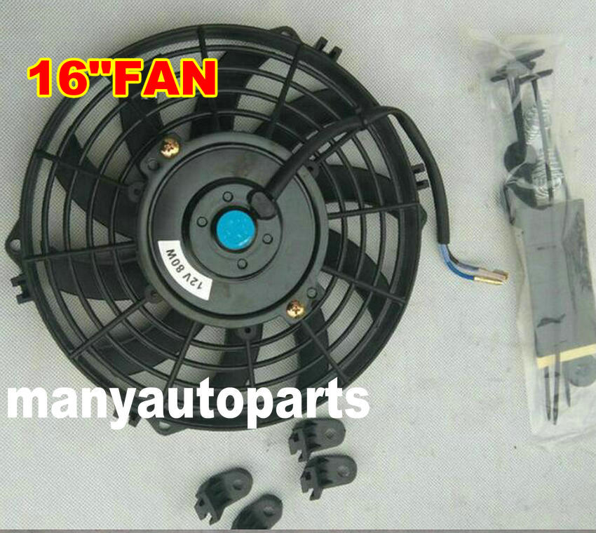 16 inch 12V volt Electric Cooling Fan Thermo Fan +Mounting kits