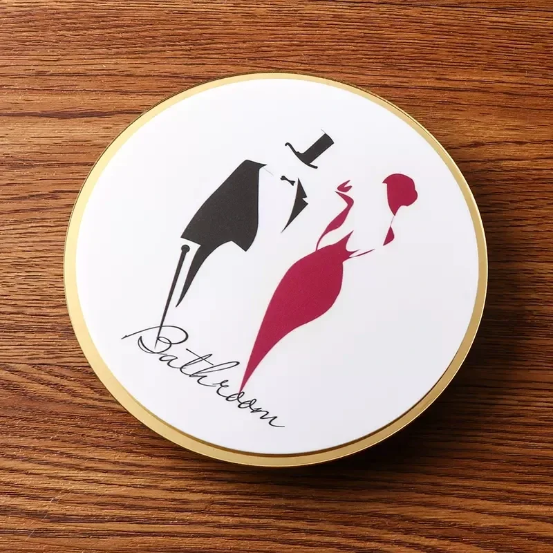 Señalización de baño para hombres y mujeres, señal de recordatorio ahuecada de acrílico, pegatina para puerta corredera de Hotel