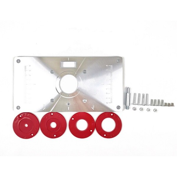 Plaque d'insertion de Table de routeur en aluminium + 4 anneaux vis plaque d'insertion de Table pour bancs de travail du bois plaque de Table de routeur: Rouge