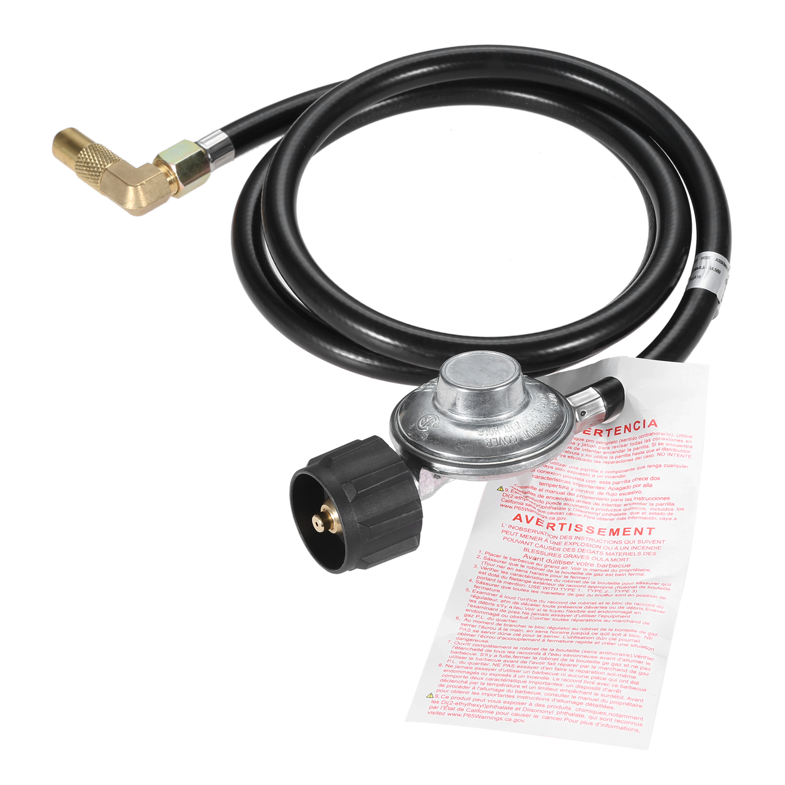 5 Feet QCC1 Propane Regulator and Hose with 90 Degree Elbow Adapter for 17" and 22" Blackstone Tabletop Camper Grill