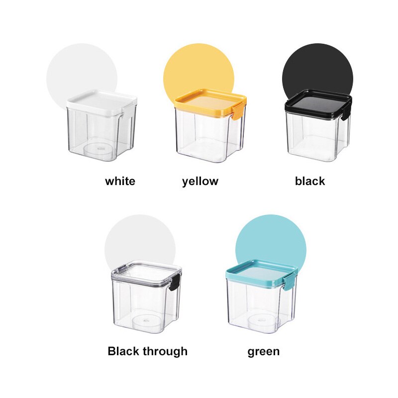 4 Different Capacity Plastic Sealed Cans Kitchen Organizer Storage Box Transparent Food Canister Keep Fresh Clear Container