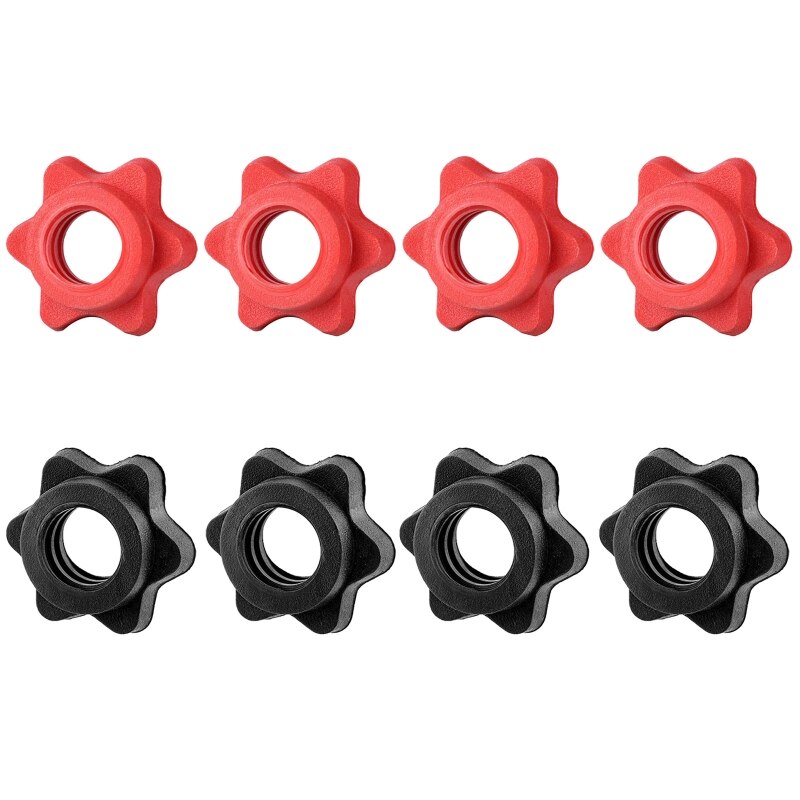 Collier de Spinlock d'haltère, écrou hexagonal de barre d'haltère, vis de collier de verrouillage de rotation antidérapante pour levage de poids barres d'haltère T4MF