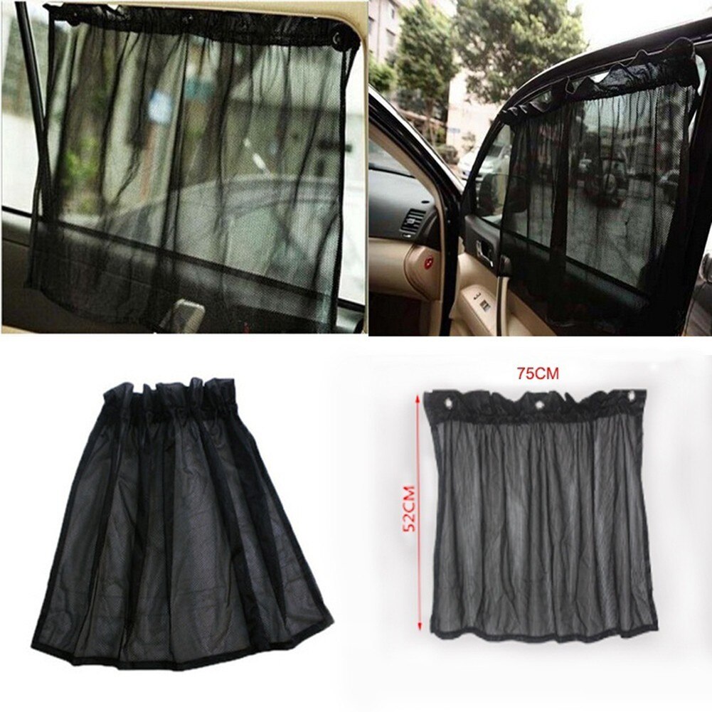 Auto Car Sun Blinds Black Foldable Suction Cup Sun Shade UV Protection