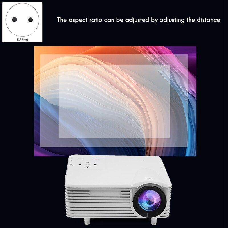 Projector H80 400 Lumen 1080P Huishouden Ouder-kind Draagbare Projector Home Office Mini Led Tv