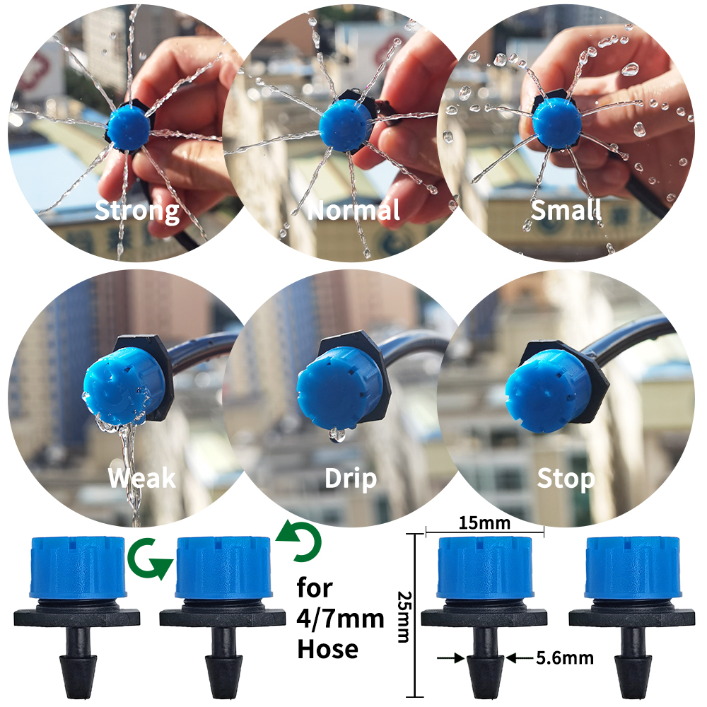 oasi 30-800X giardino 4/7MM micro ugello regolabile sistema di irrigazione a goccia 1/4 ''irrigatore anti-intasamento emettitore gocciolatore