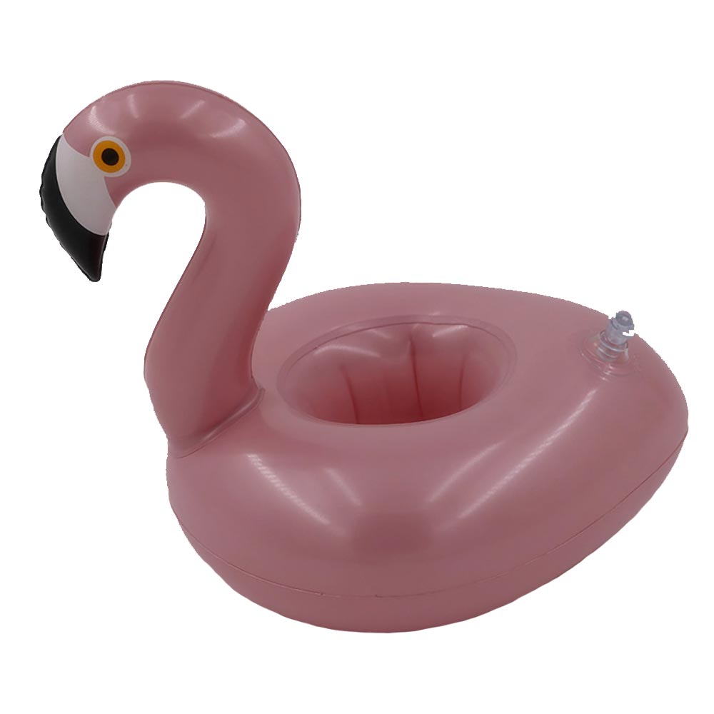 Portavasos inflable con forma de flamenco y unicornio para natación, soporte para bebidas, Flotador para piscina, juguete de baño, decoración para , posavasos para Bar: Rose gold flamingo