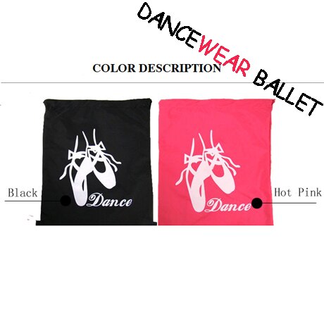 Pink And Black Cheap Pointe Shoes Ballet Shoes Dance Printing Cute Child Kids Dance Bags / Girls Ballet Bag