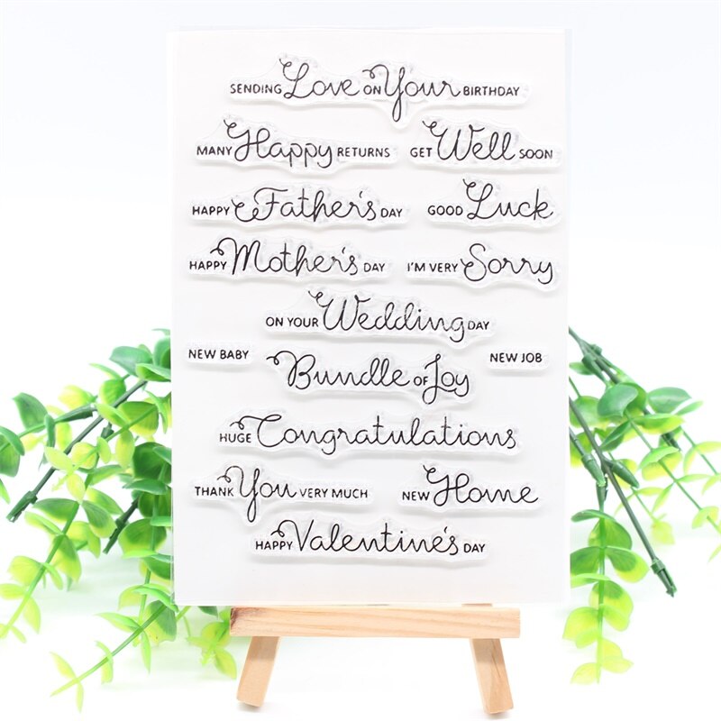 Zfparty zin transparante siliconen stempel/zegel voor doe-het-zelf scrapbooking/fotoalbum decoratieve kaart maken: 12