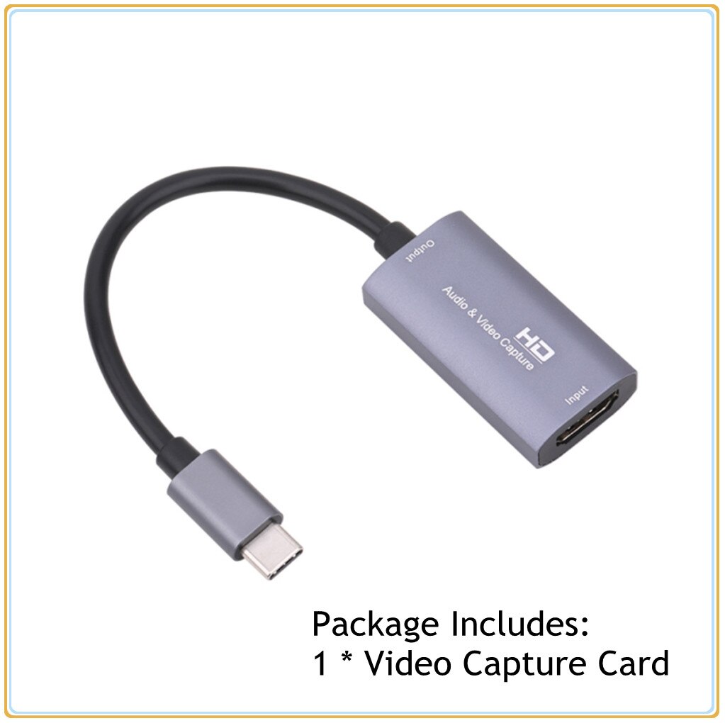 Inioiczmt Hd 1080P Z29A Hdmi-ingang USB-C Uitgang Audio Video Capture Card Fot Telefoon/Computer Game Live plug En Play Vangt: Default Title