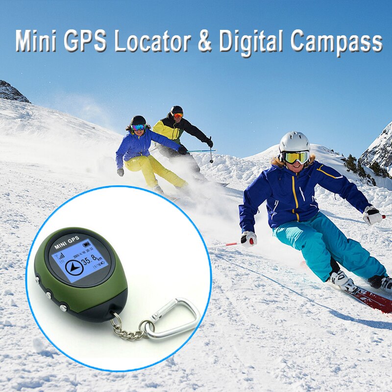 Mini håndholdt gps navigationsmodtager lokaliseringsfinder usb genopladeligt med digitalt kompas til udendørs rejselokator