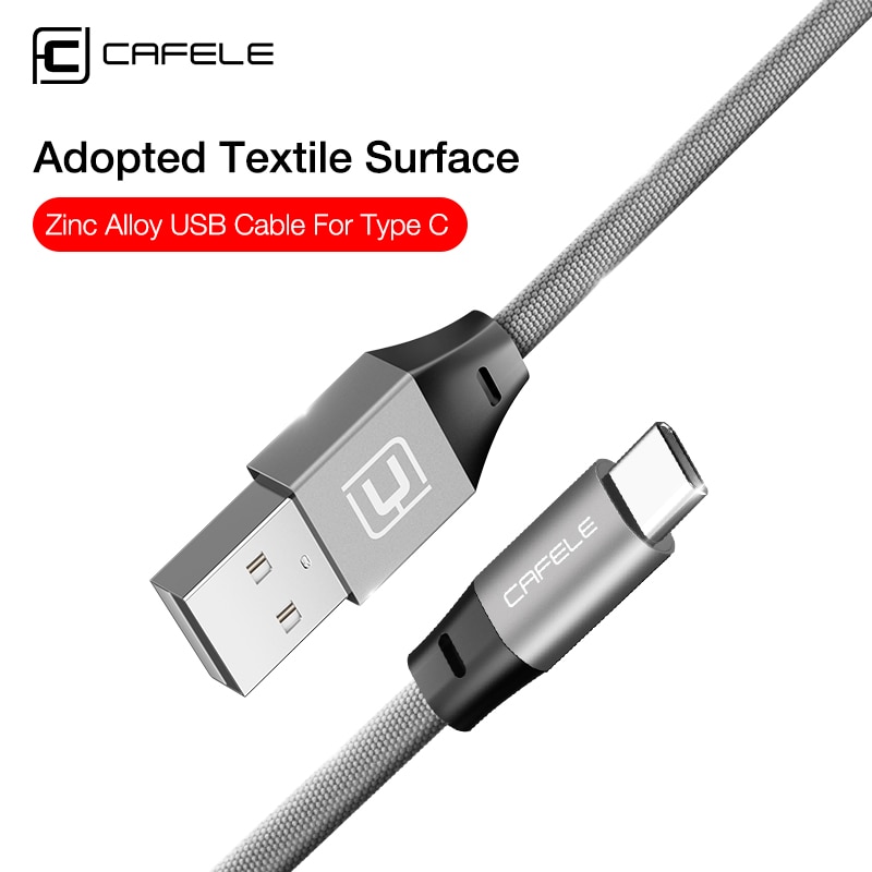 Cafele USB Type C for Xiaomi A1 Type C Cable for Huawei Mate 10 Pro Type C Fast Charge 5V 2.4A USB Type-c Cable