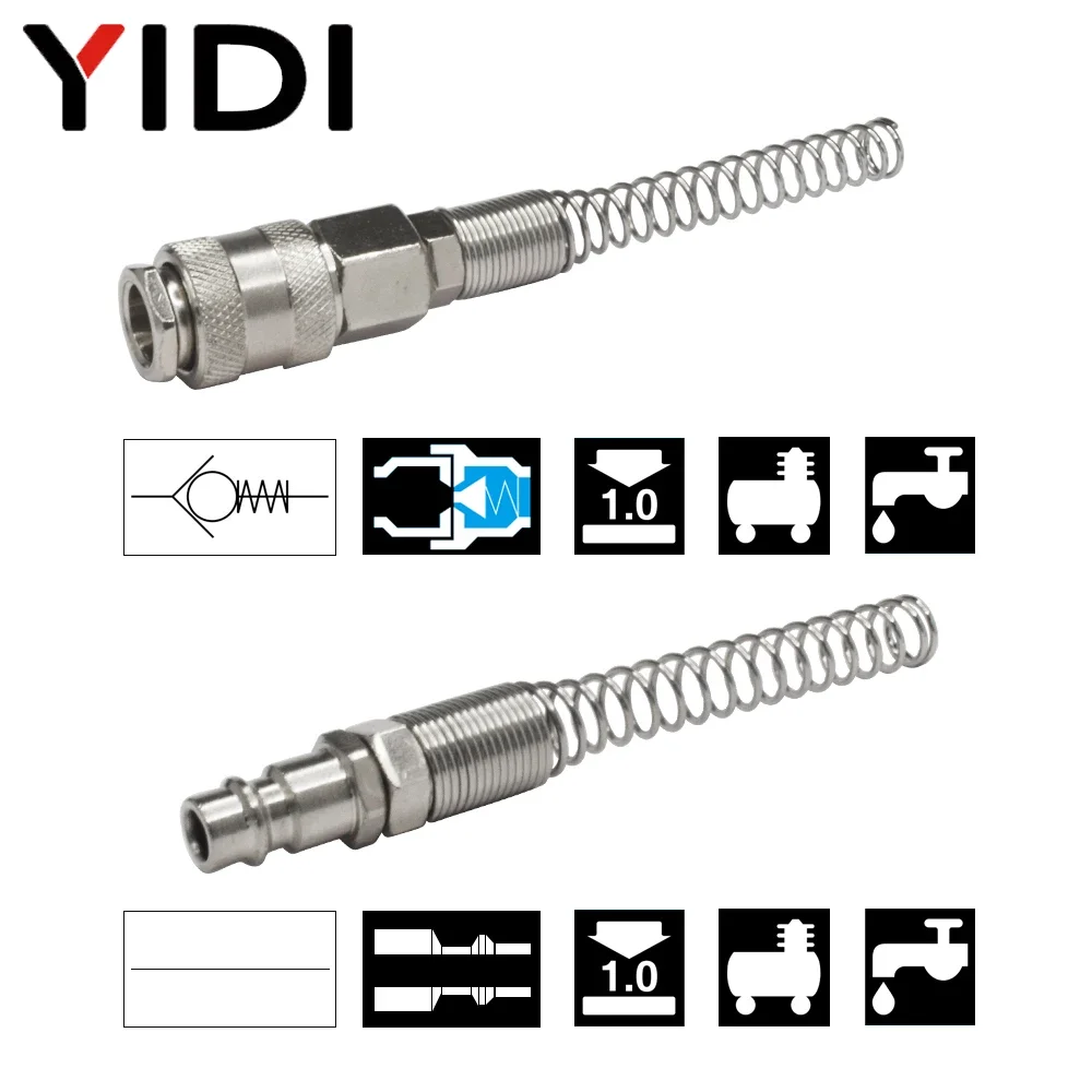 EU Air Couplings with Spring Fittings Pneumatic Air Hose Quick Release Fitting Connector Tube Couplers EU SP PP 20 SP20 PP20