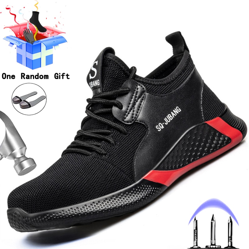 Werk Sneakers Mannelijke Stalen Neus Veiligheidsschoenen Mannen Werken Laarzen Mannen Naalddichte Werk Veiligheid Laarzen Mannen Lichtgewicht werkschoenen